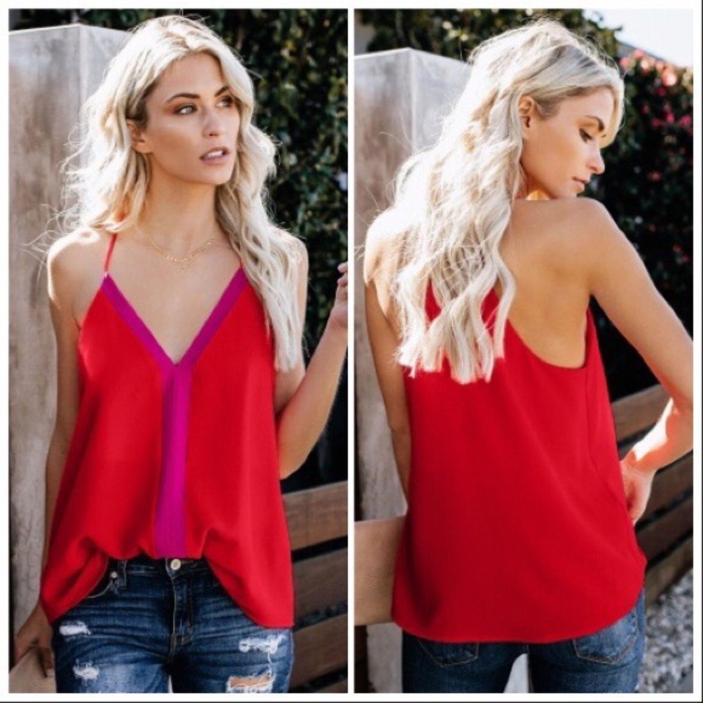 NEW‼️RED RACERBACK CAMI - top